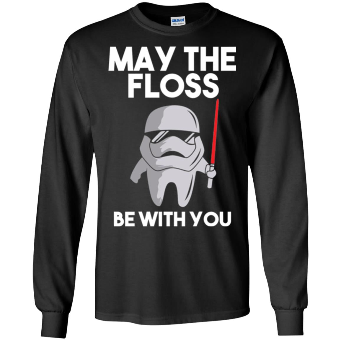 Dentist T-shirt May The Floss Be With You T-shirt Black
