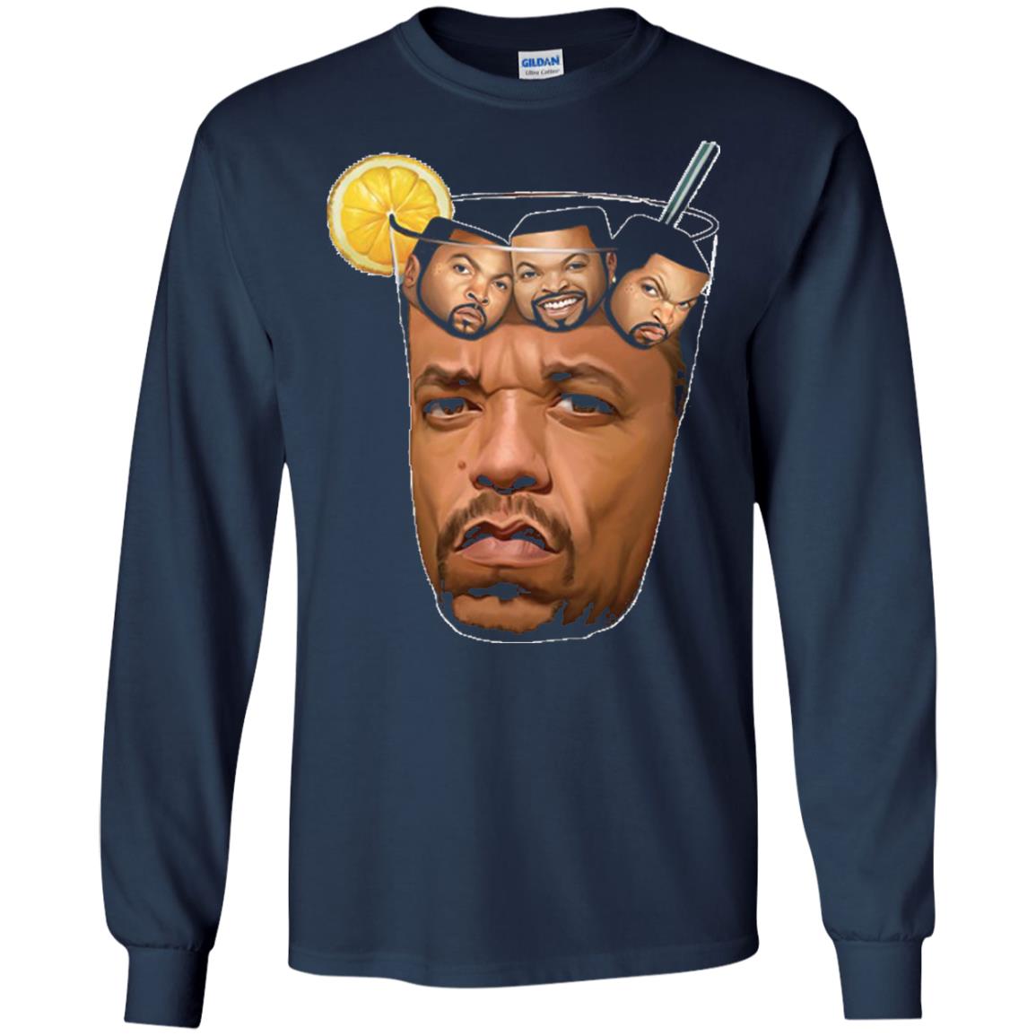 Ice T With Ice Cubes Funny T-shirt Navy