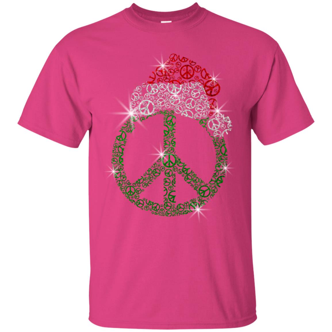 Peace Sign With Santa Ha Christmas Idea Gift Shirt Heliconia