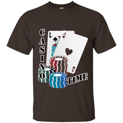 Fun Gambling T-shirt Casino Time Dark Chocolate