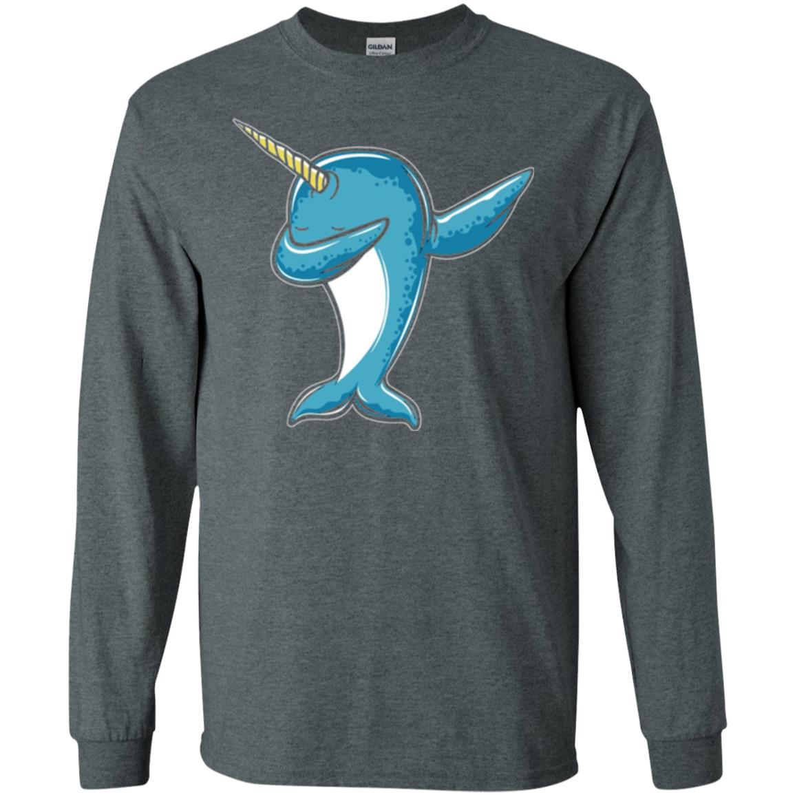 Dabbing Narwhal T-shirt Dark Heather