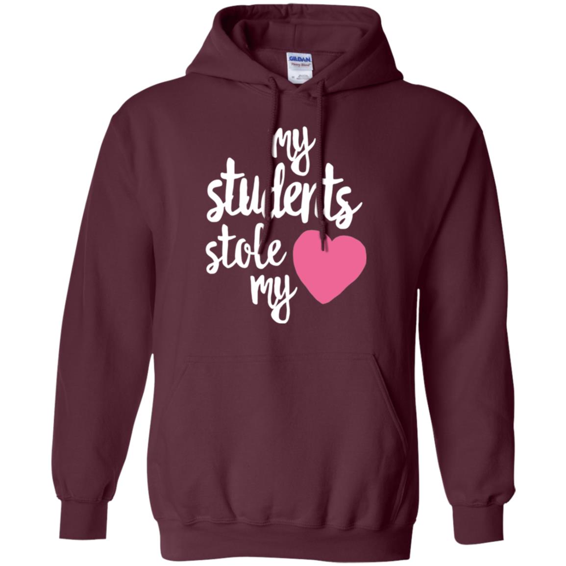Valentine_s Day T-shirt My Students Stole My Heart Maroon