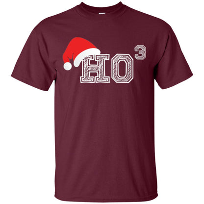 Christmas T Shirt Ho Ho Ho X 3 Third Power Maroon