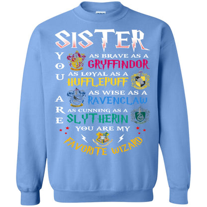 Sister My Favorite Wizard Harry Potter Fan T-shirt Carolina Blue