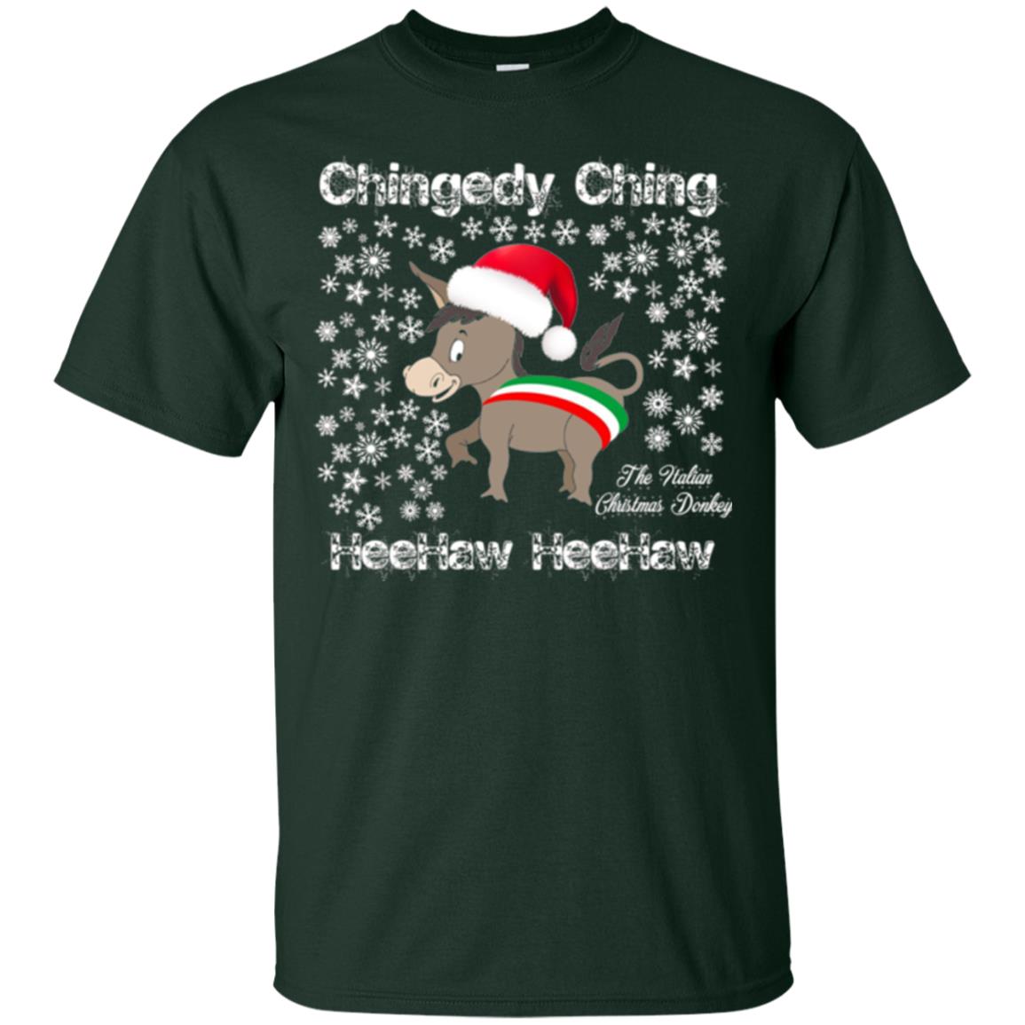 Christmas T-shirt The Italian Christmas Donkey Forest Green