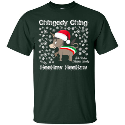 Christmas T-shirt The Italian Christmas Donkey Forest Green