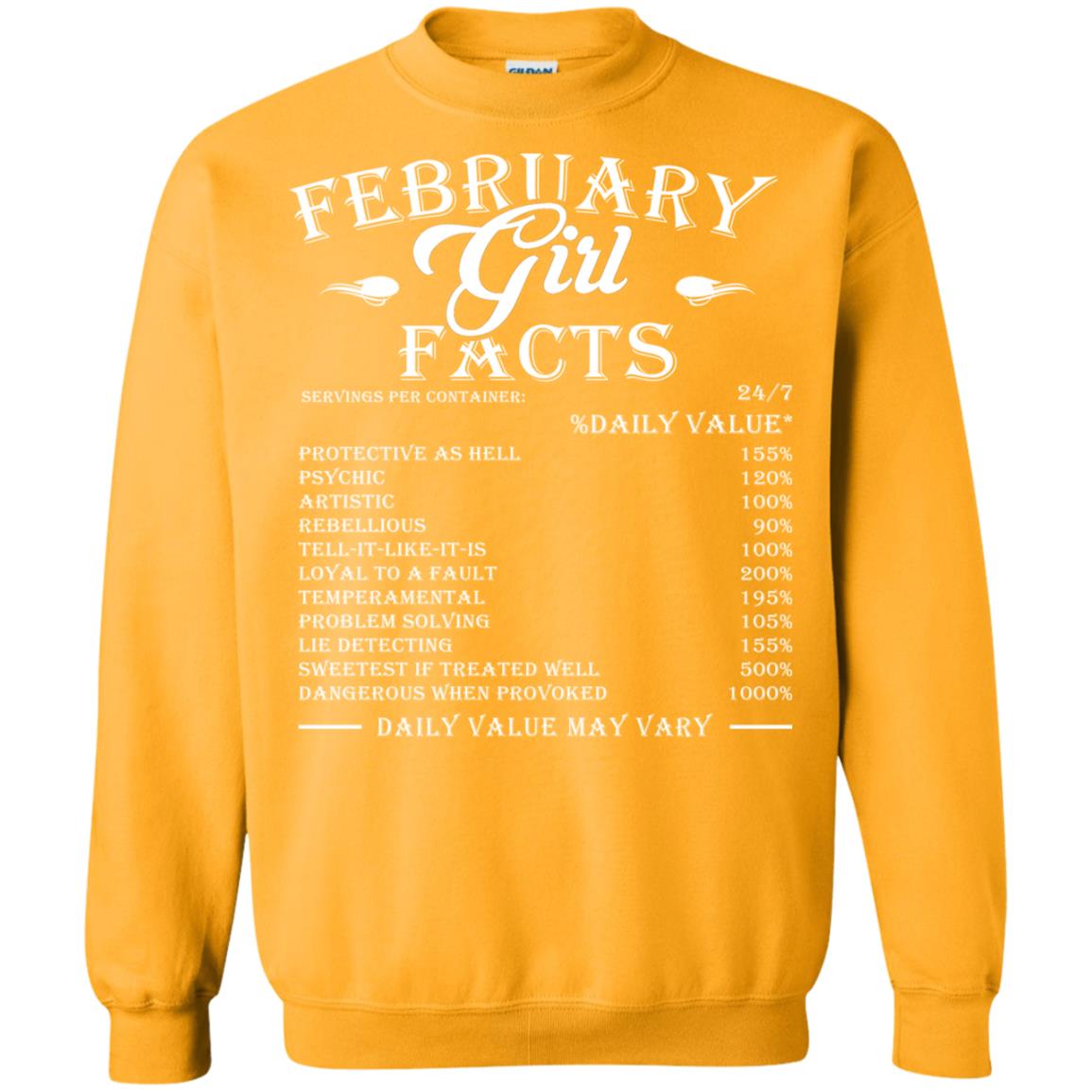 February Girl Facts Facts T-shirt Gold