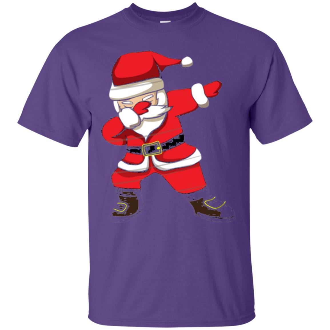 Christmas T-shirt Dabbing Santa Christmas T-shirt Purple