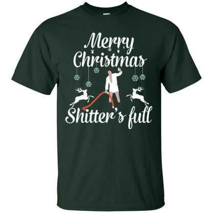 Christmas T-shirt Reindeer Merry Christmas Shitter's Full Forest Green