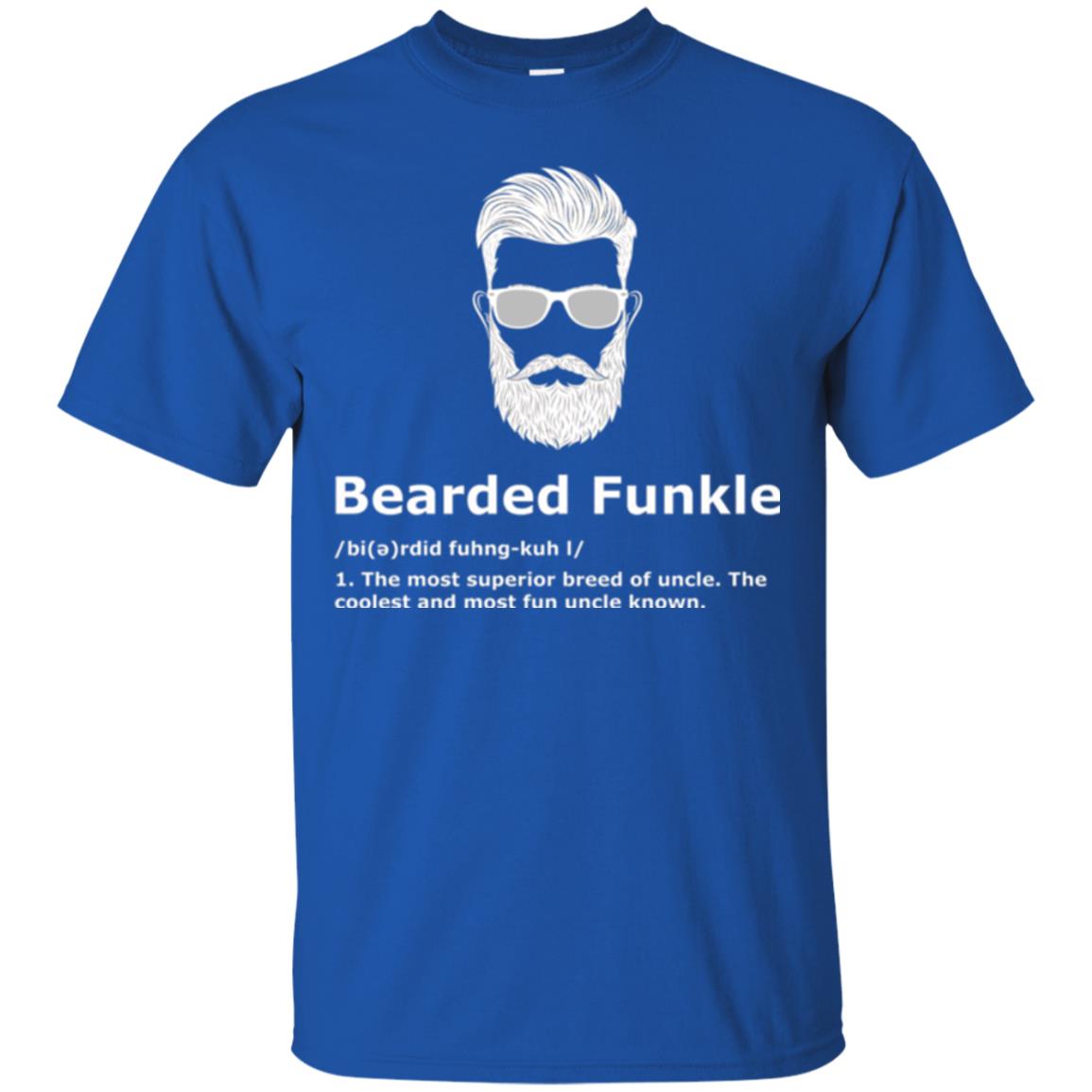 Funny Uncle T-shirt Bearded Funkle Royal