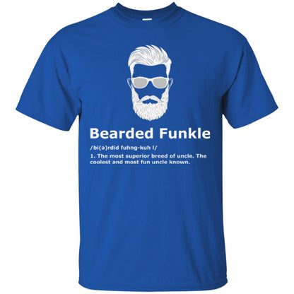 Funny Uncle T-shirt Bearded Funkle Royal