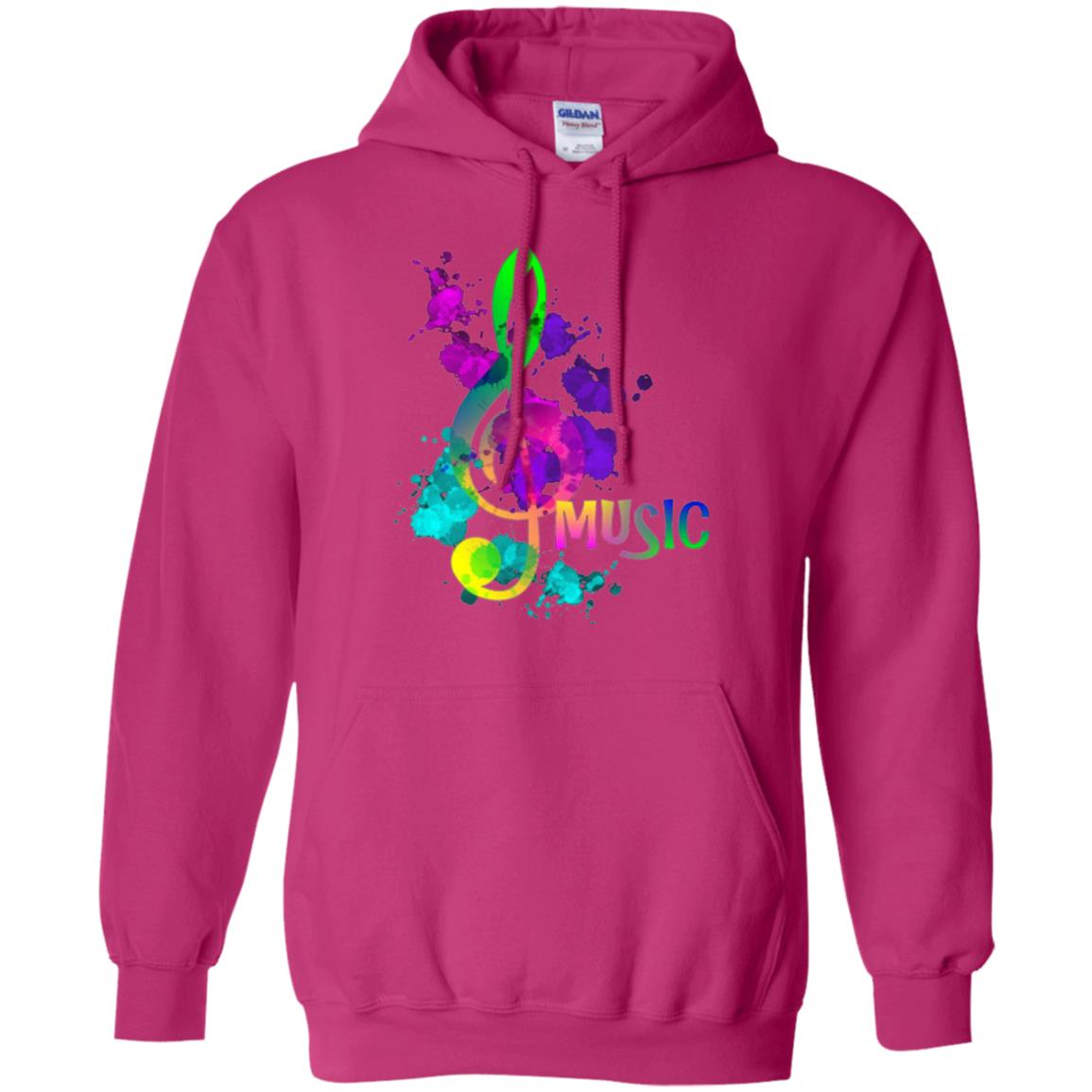Funky Colorful Music Treble Clef Musican T-shirt Heliconia