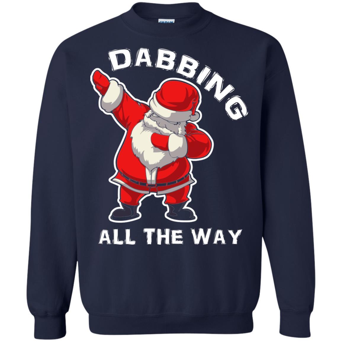 Chirstmas T-shirt Dabbing All The Way Navy