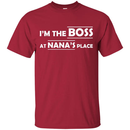 I_m The Boss At Nana_s Place Grandma Shirt For Grandkid Cardinal