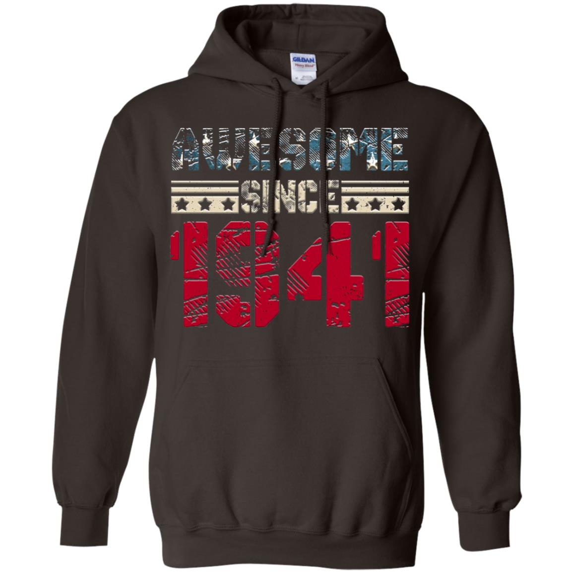 Awesome Since Legends Born In 1941 77 Years Old Birthday Shirt For Dad Or Papa Dark Chocolate