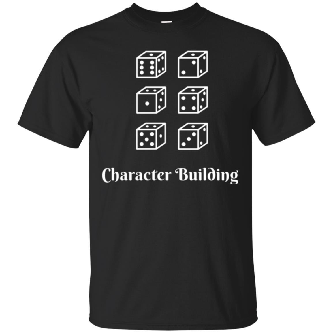 Gamer T-shirt Character Building Rolling Dice Black