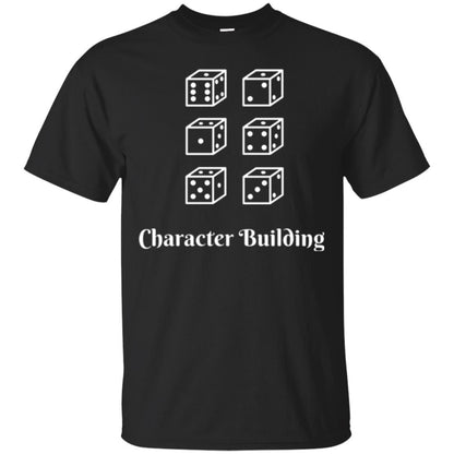 Gamer T-shirt Character Building Rolling Dice Black