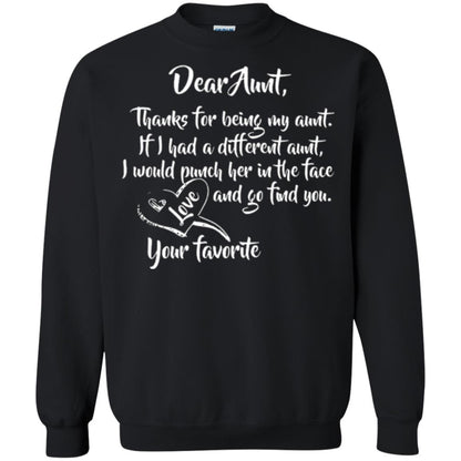 Family T-shirt Dear Aunt Thanks For Being My Aunt Black