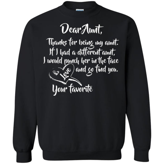 Family T-shirt Dear Aunt Thanks For Being My Aunt Black
