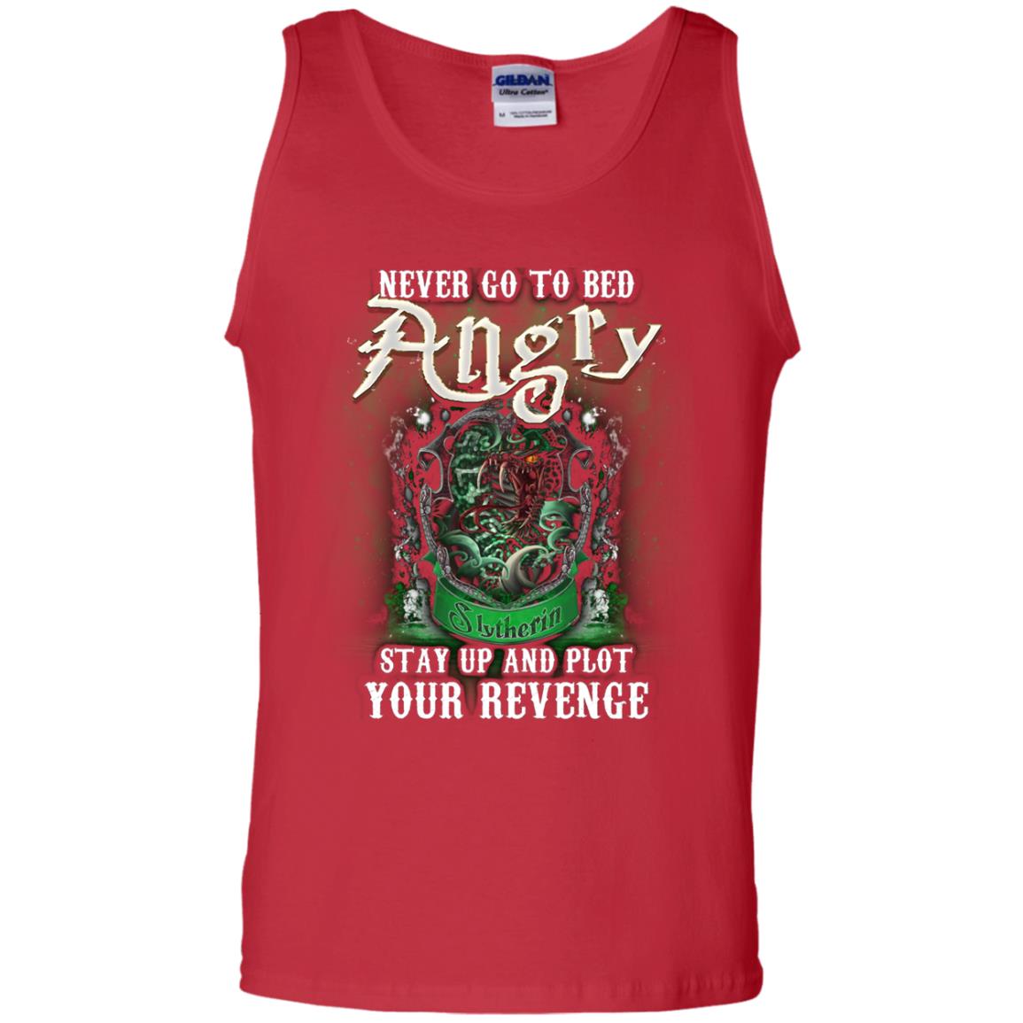 Never Go To Bed Angry Stay Up And Plot Your Revenge Slytherin House Harry Potter Shirt Red
