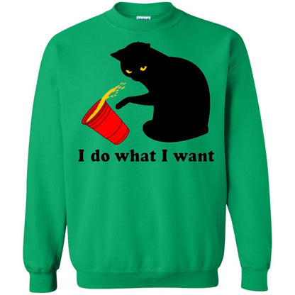 Cat Lover T-shirt I Do What I Want Irish Green