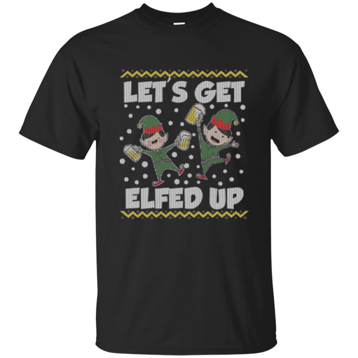 Christmas T-shirt Let_s Get Elfed Up Black