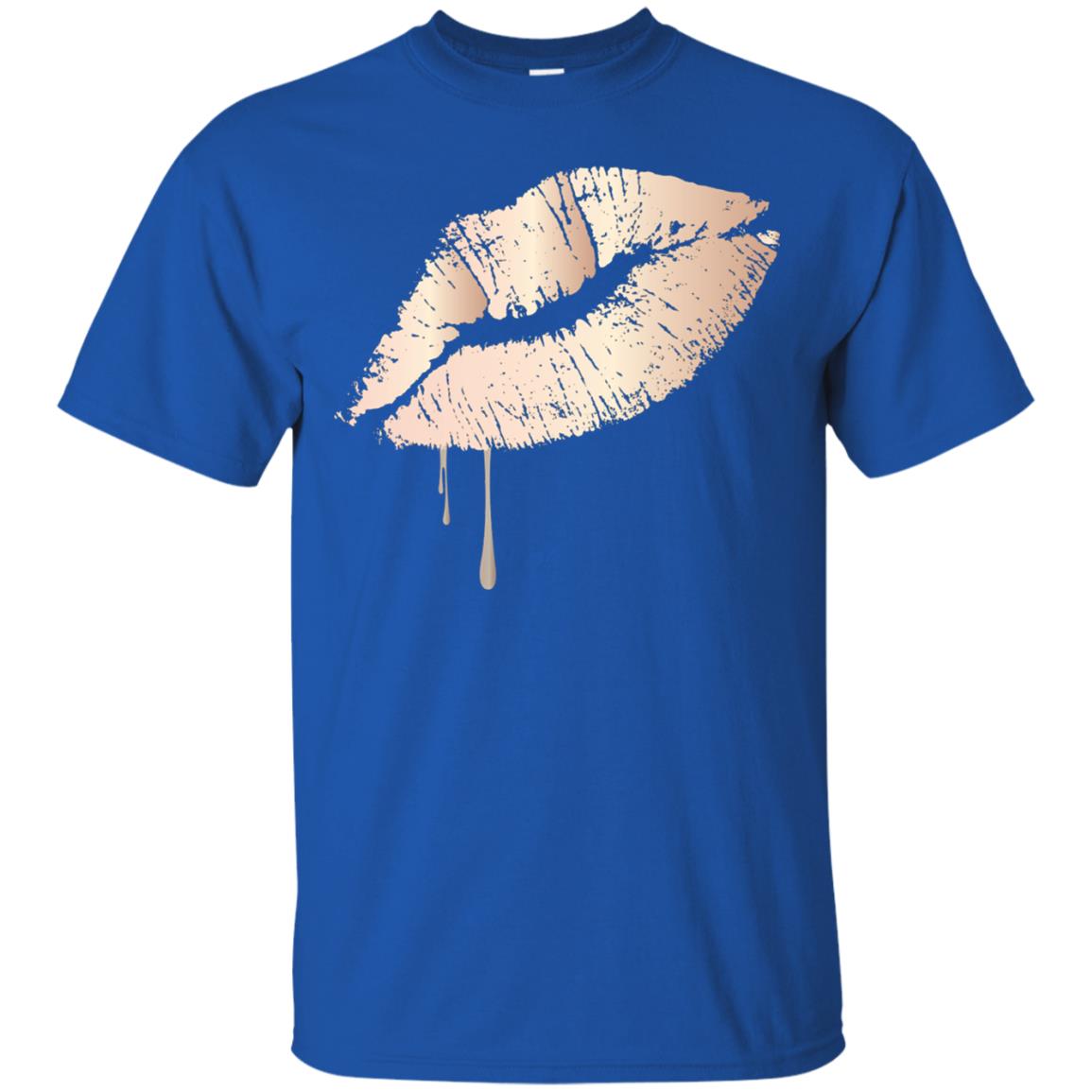 Rose Gold Dripping Lips T-shirt Royal