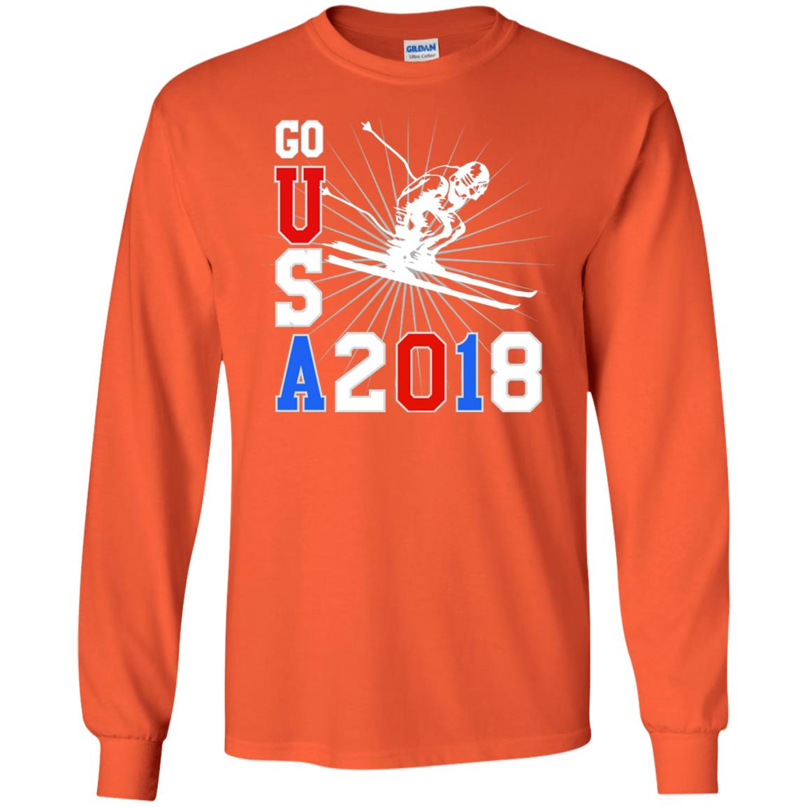 Alpine Skiing T-shirt Go Usa 2108 Cool Orange