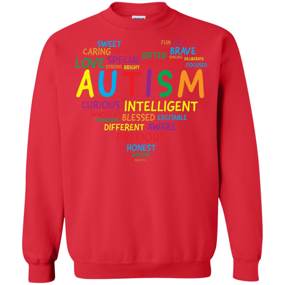 Autism Heart Autism Awareness T-shirt Red