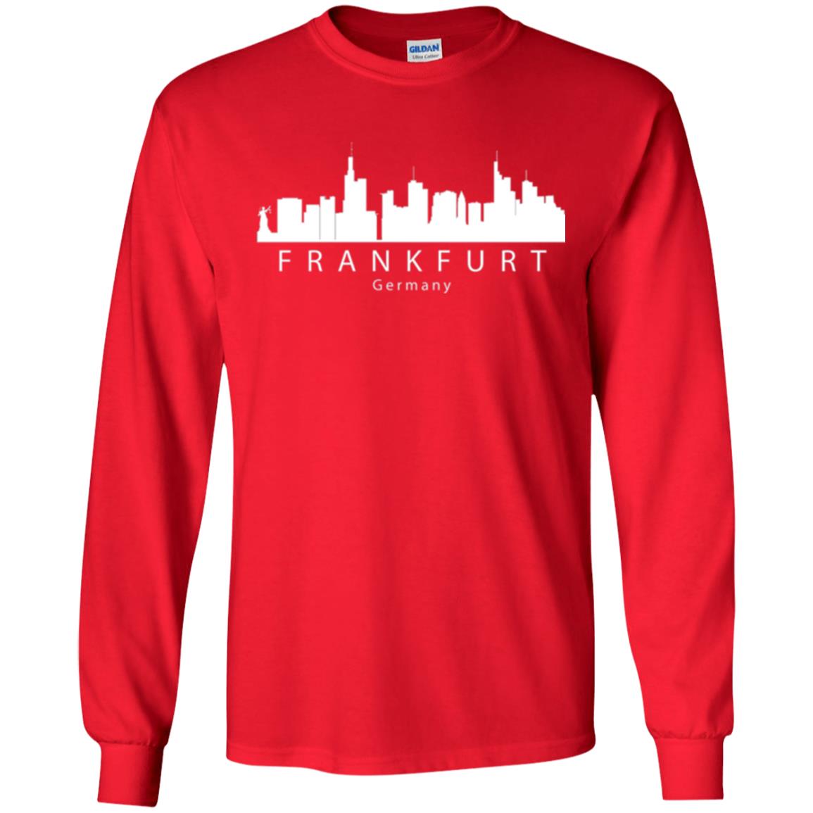 Frankfurt Germany Skyline T-shirt Red