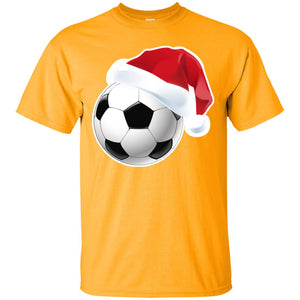 Soccer With Santa Claus Hat X-mas Shirt For Soccer LoversG200 Gildan Ultra Cotton T-Shirt