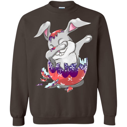 Funny Dabbing Bunny T-shirt For Kids Easter Gift Dark Chocolate