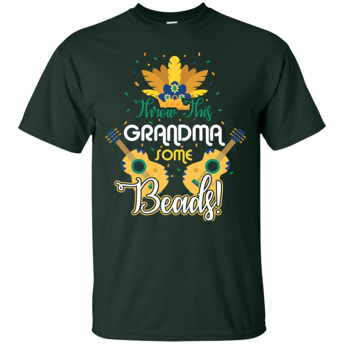 Mardi Gras T-shirt Throw This Grandma Some Beads Forest