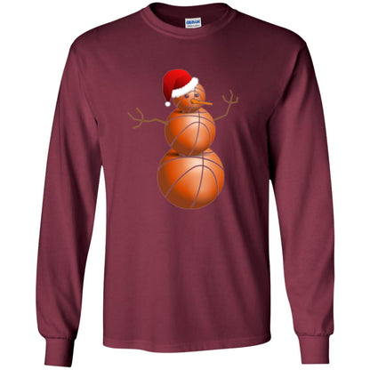 Christmas T-shirt Basketball Snowman Maroon