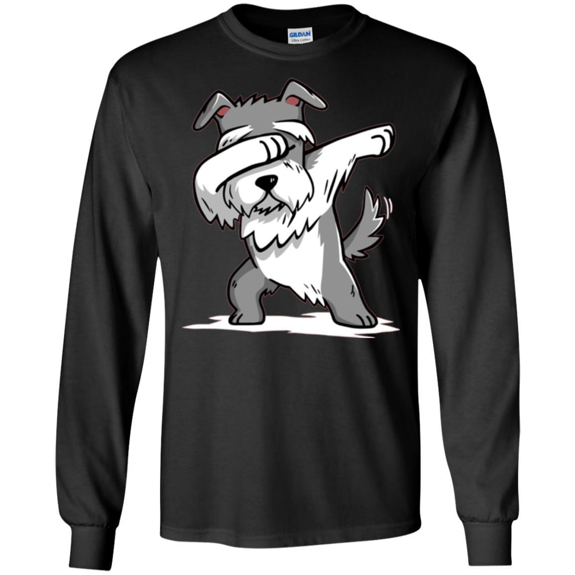 Dog Lover T-shirt Miniature Schnauzer Cute Dabbing Black