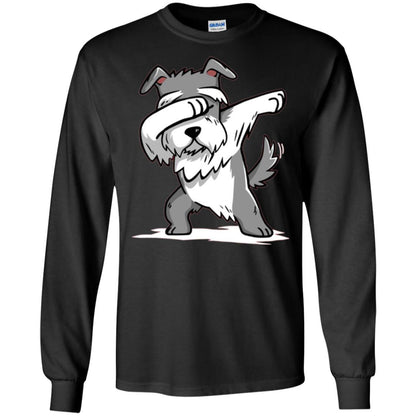Dog Lover T-shirt Miniature Schnauzer Cute Dabbing Black