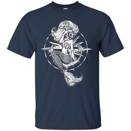 Mermaid Lover T-shirt Skull Mermaid Navy