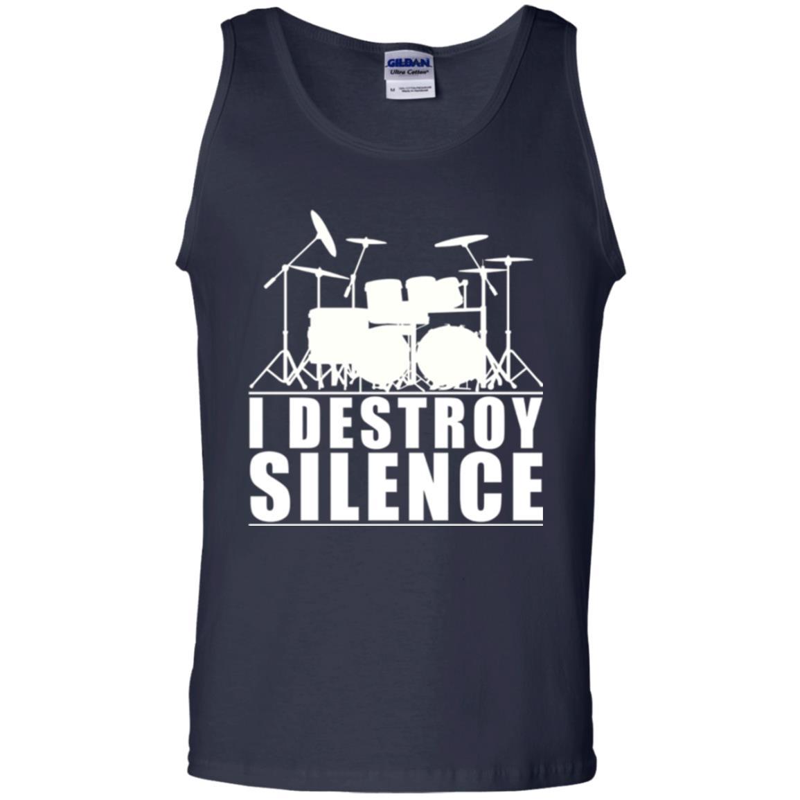 Drummer T-shirt I Destroy Silence Navy