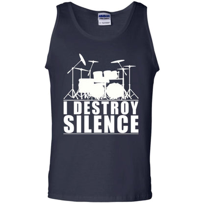 Drummer T-shirt I Destroy Silence Navy