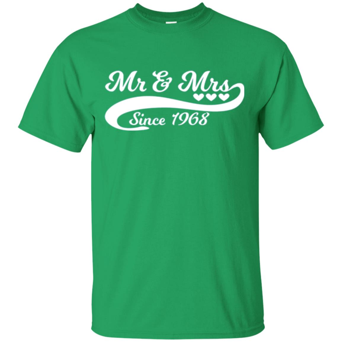 Mr And Mrs Since 1968 50th Wedding Anniversary T-shirt Irish Green