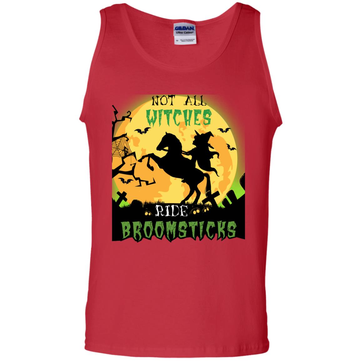 Not All Witches Ride Broomsticks Witches Ride A Horse Funny Halloween Shirt Red