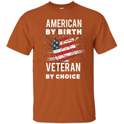 American By Birth Veteran By Choice Independence Day 4th July Shirt Texas Orange