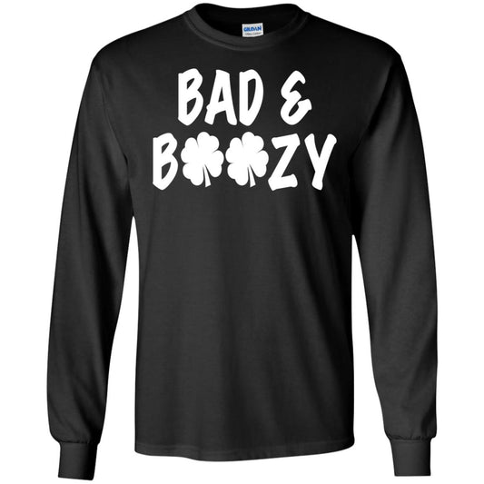 Bad And Boozy St. Patrick_s Day T-shirt Black