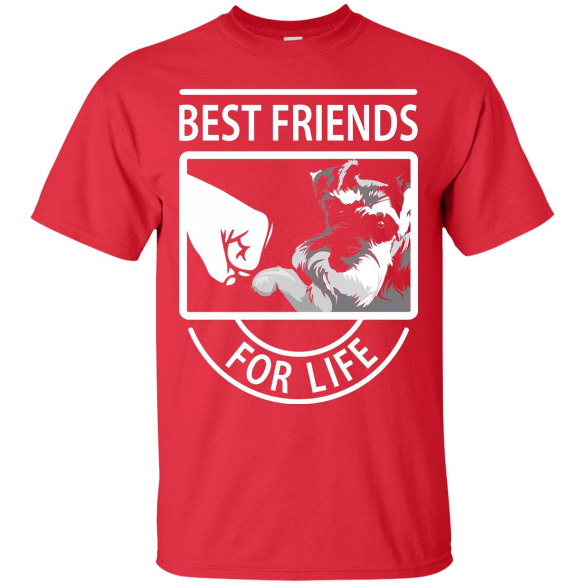 Schnauzer Best Friends For Life Dog Lover T-shirt Red