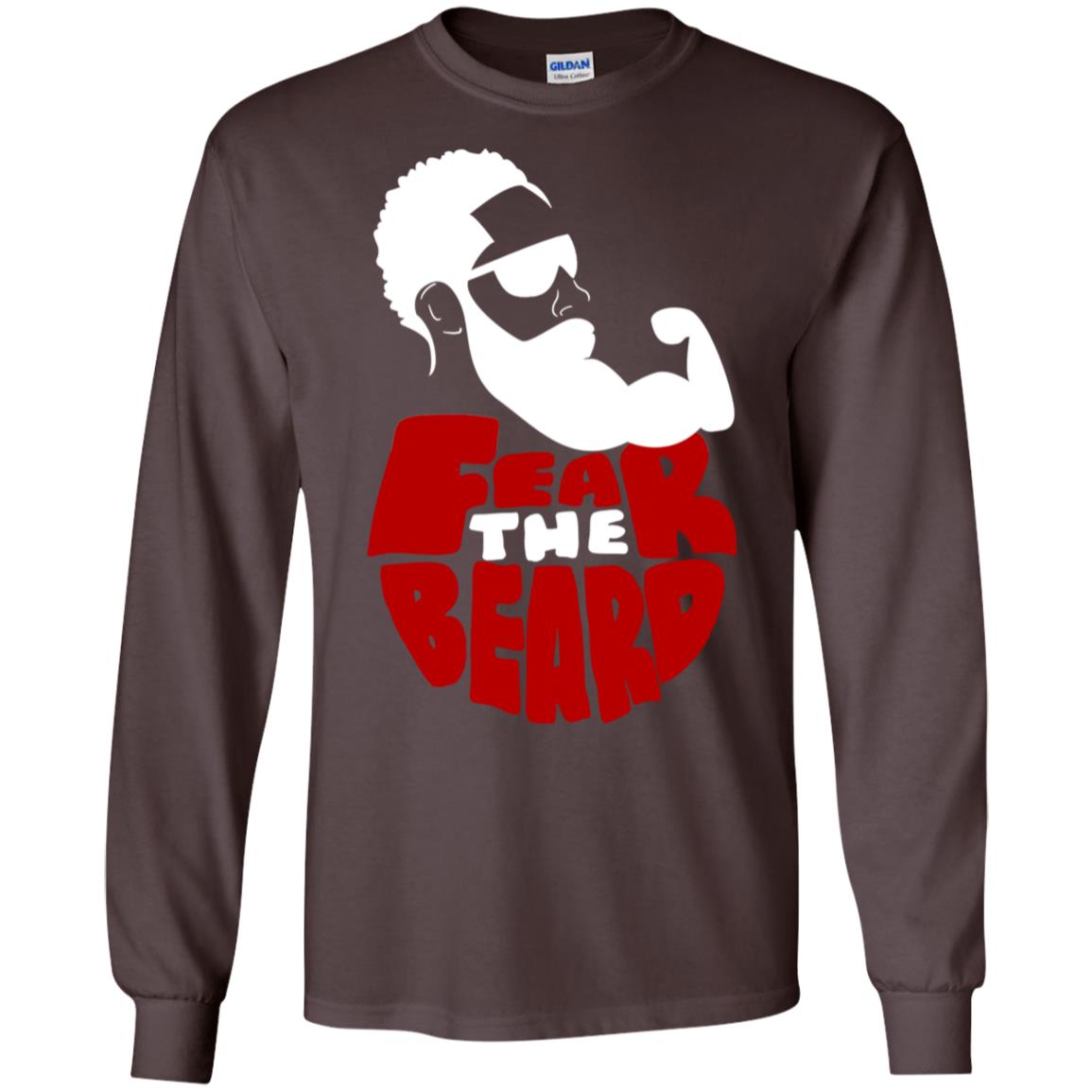 Fear The Beard No Shave November Gift Shirt For Mens Dark Chocolate
