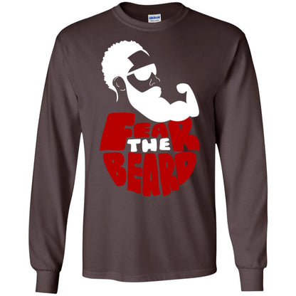 Fear The Beard No Shave November Gift Shirt For Mens Dark Chocolate
