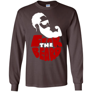 Fear The Beard No Shave November Gift Shirt For MensG240 Gildan LS Ultra Cotton T-Shirt