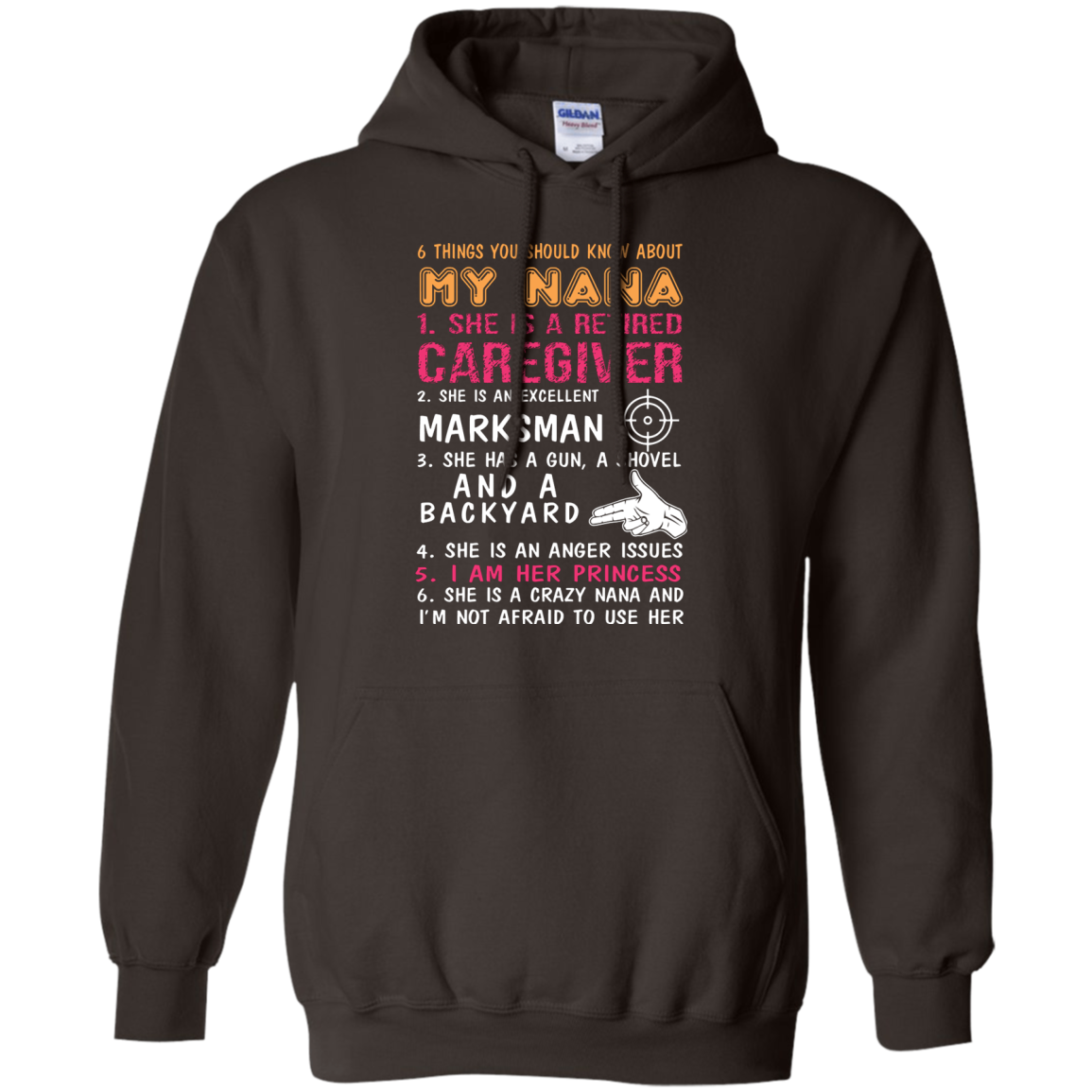 Family T-Shirt 6 Things You Should Know About My Nana Dark Chocolate