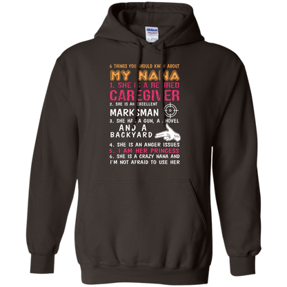 Family T-Shirt 6 Things You Should Know About My Nana Dark Chocolate