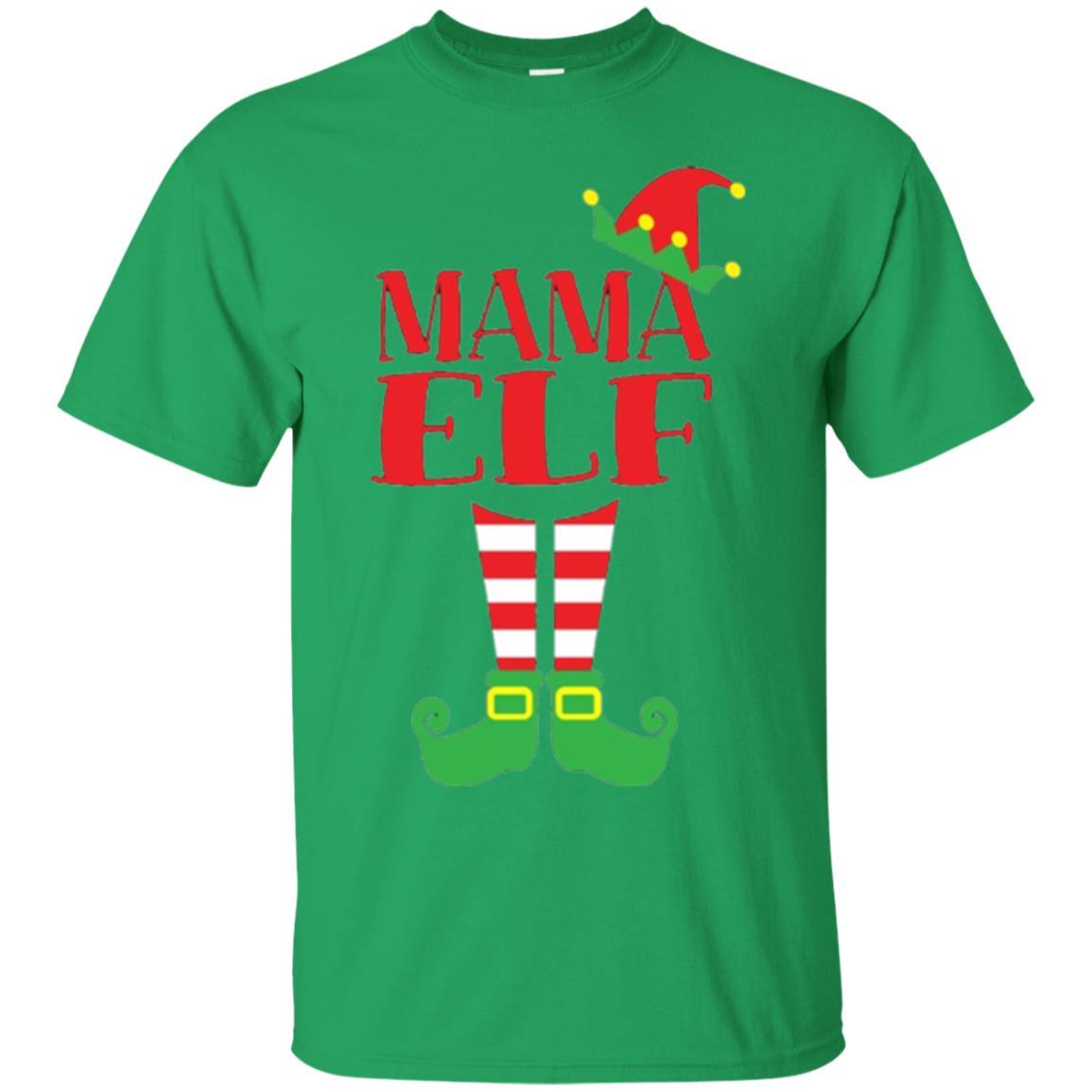 Family Christmas T-shirt Mama Elf T-shirt Irish Green